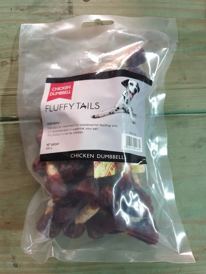 Fluffy Tails Chicken Dumbbells 200g – Fun, Tasty & Nutritious Treats