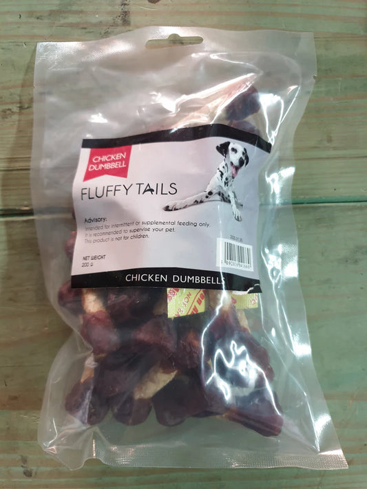 Fluffy Tails Chicken Dumbbells 200g – Fun, Tasty & Nutritious Treats