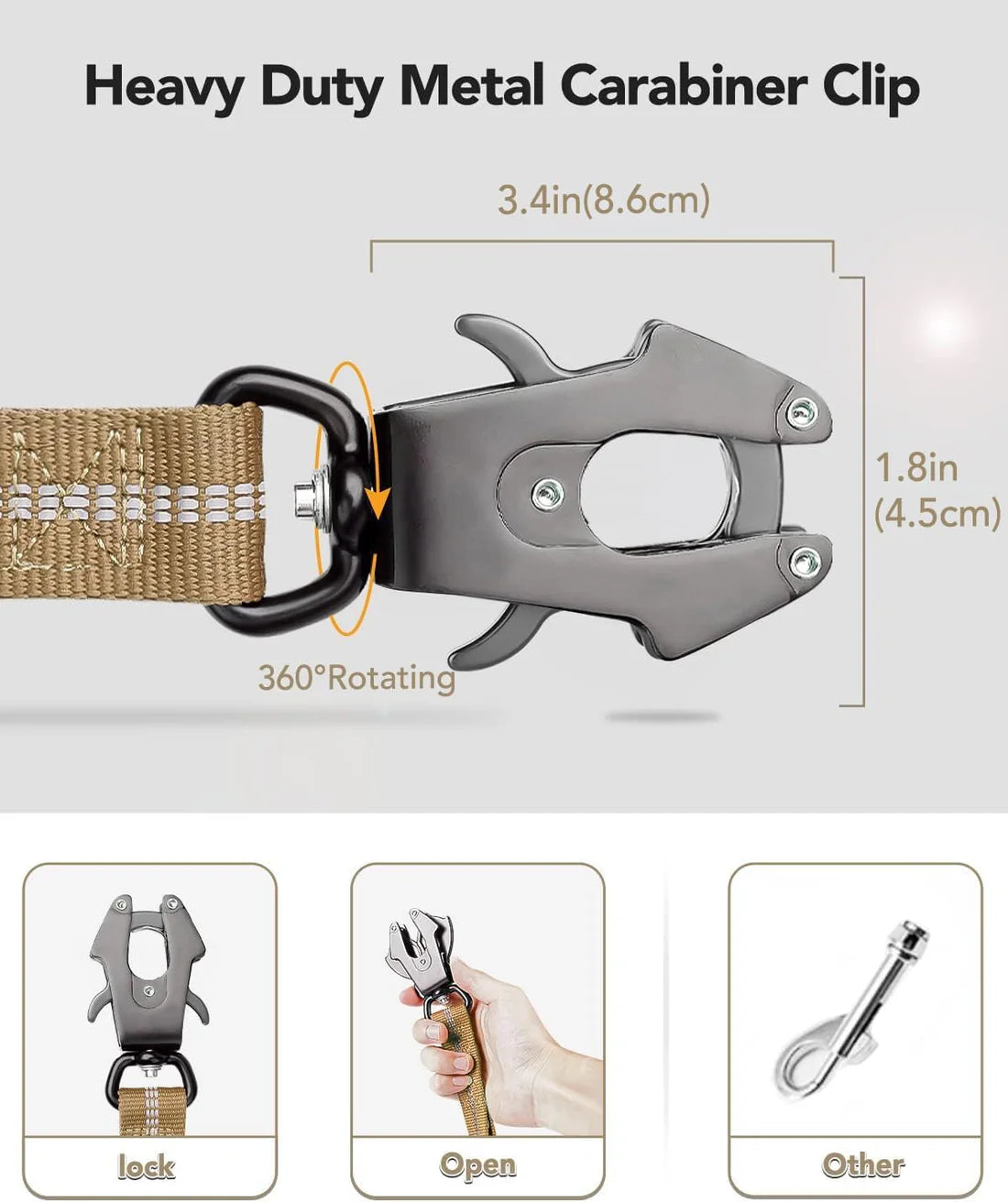 Tactical Dog Leash with 2 Padded Handle