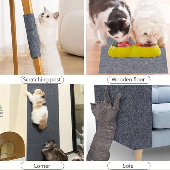 Climbing Cat Scratcher – Self-Adhesive Wall Mounted Scratching Mat (Grey)