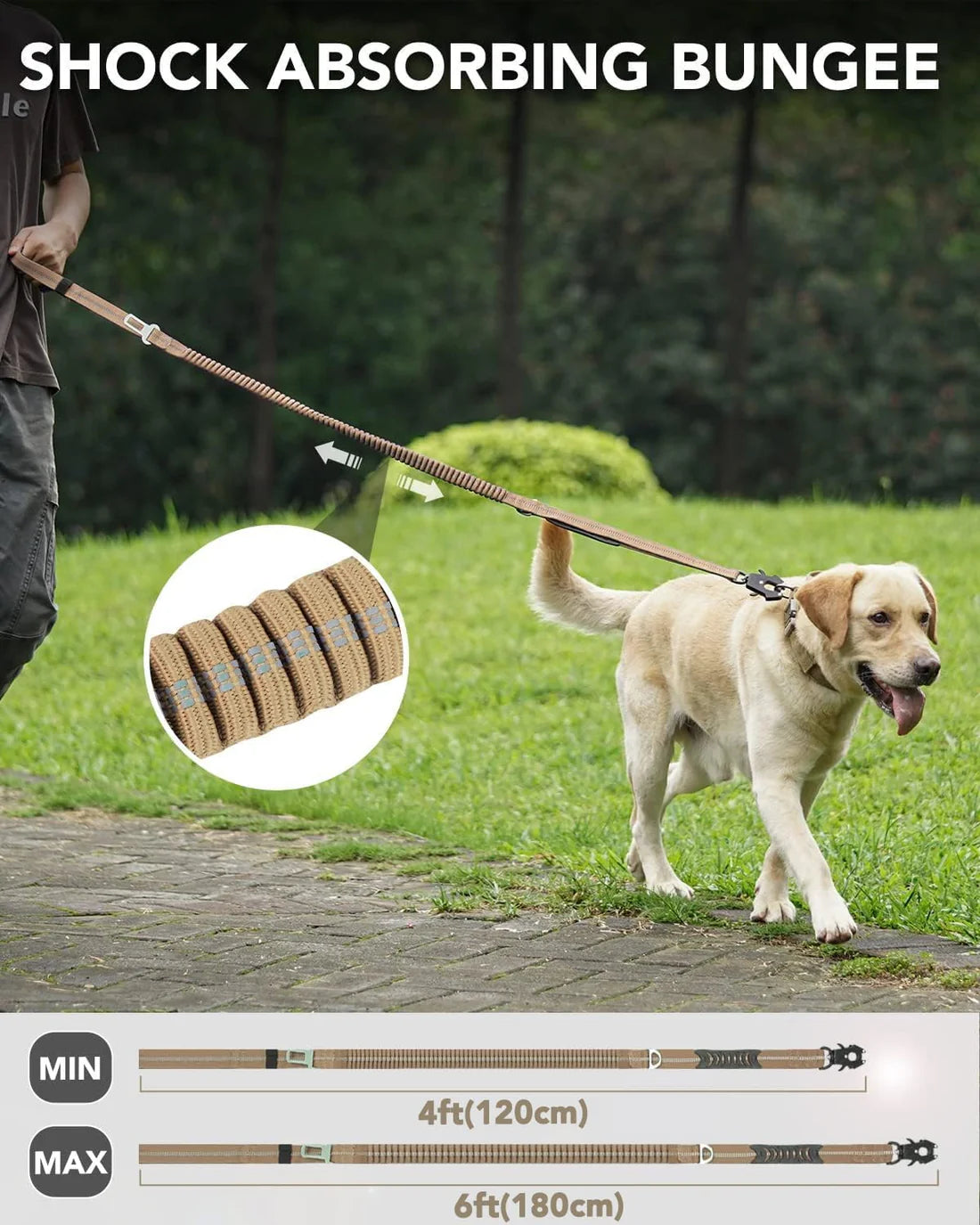 Tactical Dog Leash with 2 Padded Handle