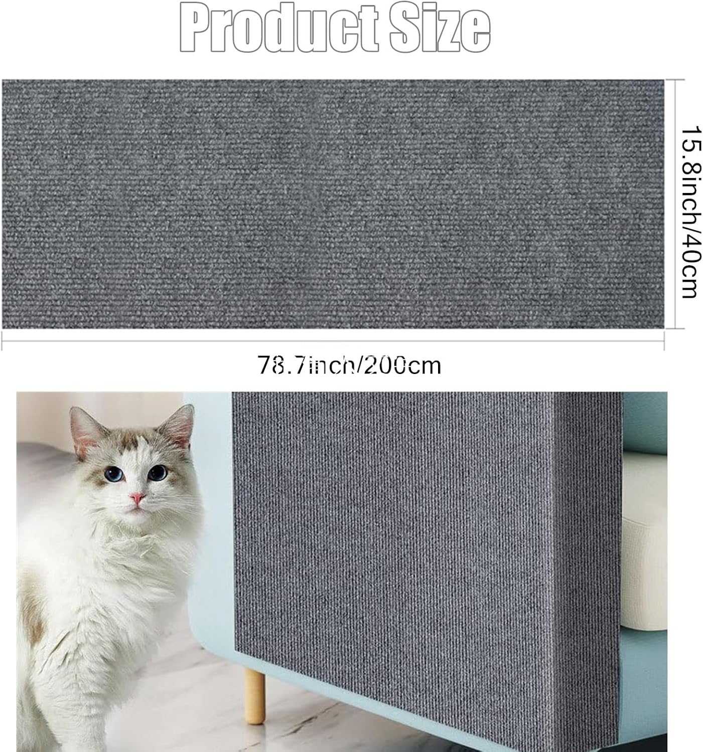 Climbing Cat Scratcher – Self-Adhesive Wall Mounted Scratching Mat (Grey)