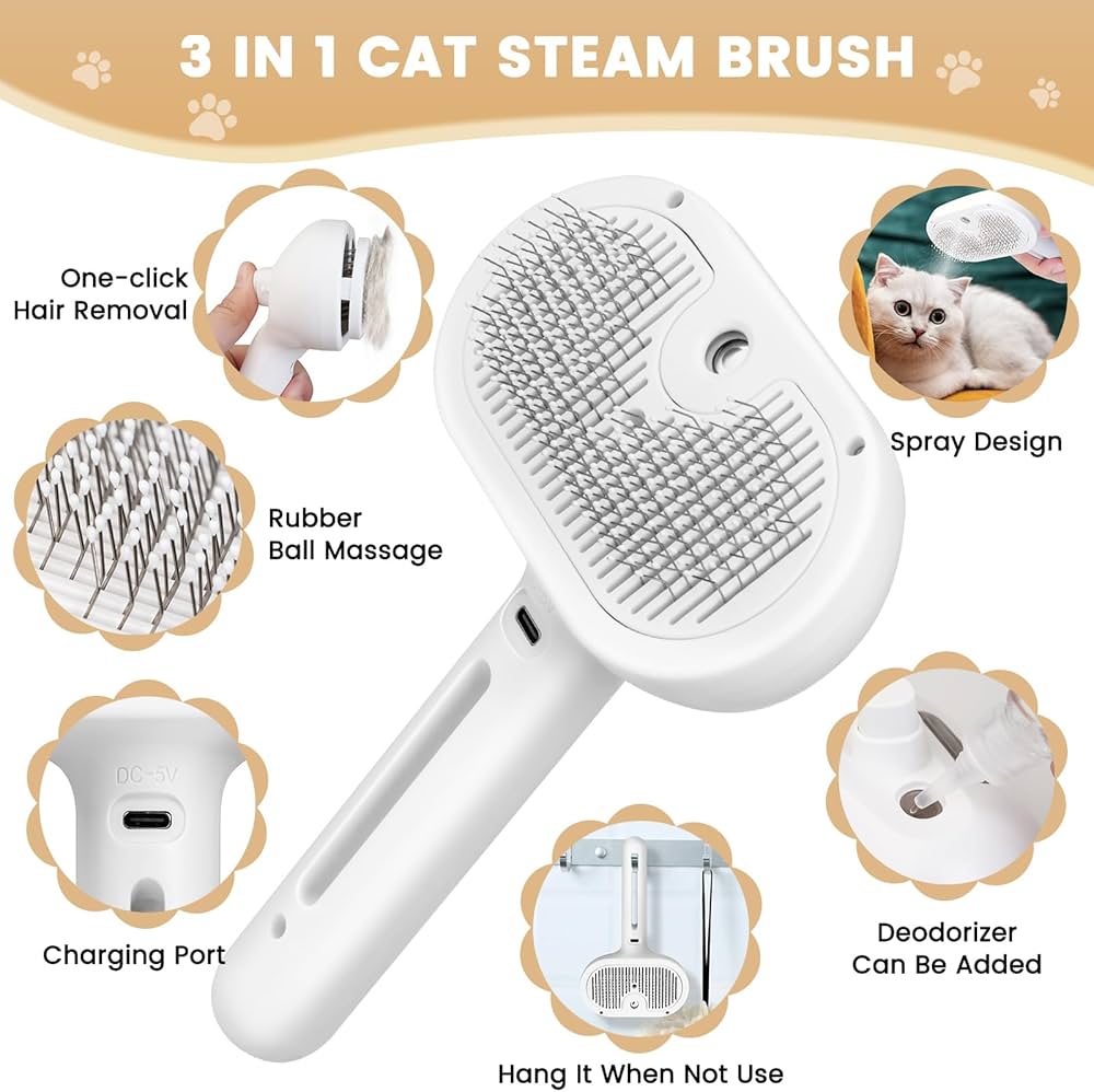 Pet steam brush