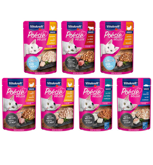Vitakraft - Poesie Delice, Adult Wet Cat Food With Coal Fish In Gravy - 85g